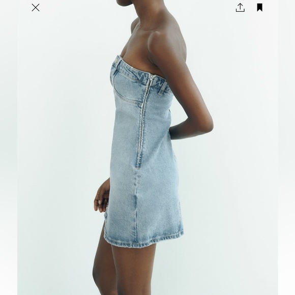 Zara TRF strapless denim dress - Picture 12 of 16
